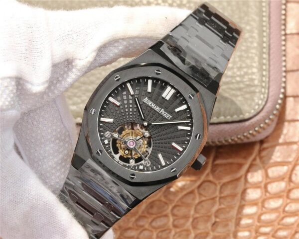 Audemars Piguet Royal Oak (TOURBILLON EXTRA-THIN) 1:1 Superclone(Black tourbillon AP) - Image 2
