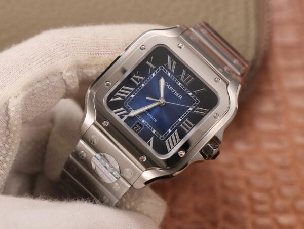Cartier Santos De Cartier 40MM Two Tone - 1:1 Superclone (Blue Santos) - Image 3