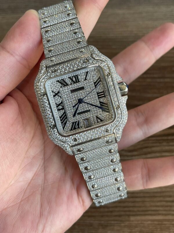 Cartier Santos moissanite 35.1mm/39.8mm - Image 12