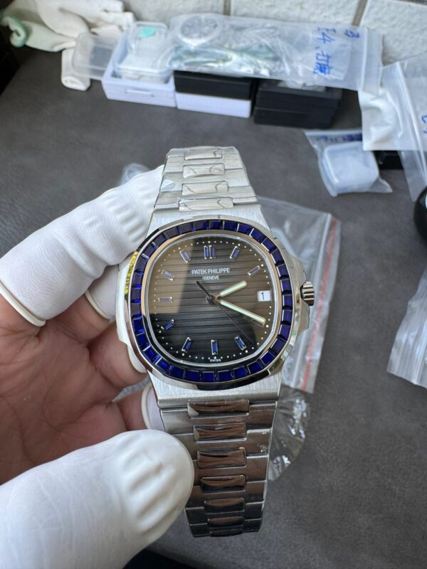 Patek Philippe 5711 Moissanite Diamonds blue - Image 8