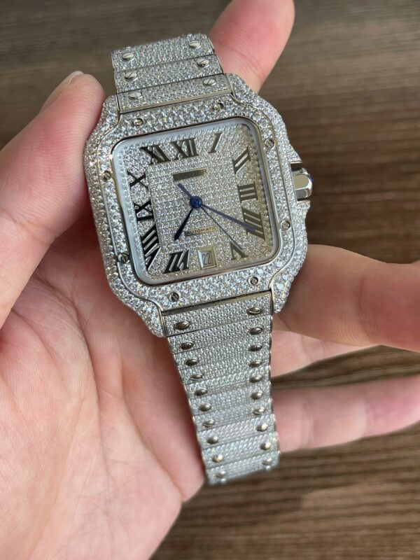 Cartier Santos moissanite 35.1mm/39.8mm - Image 6
