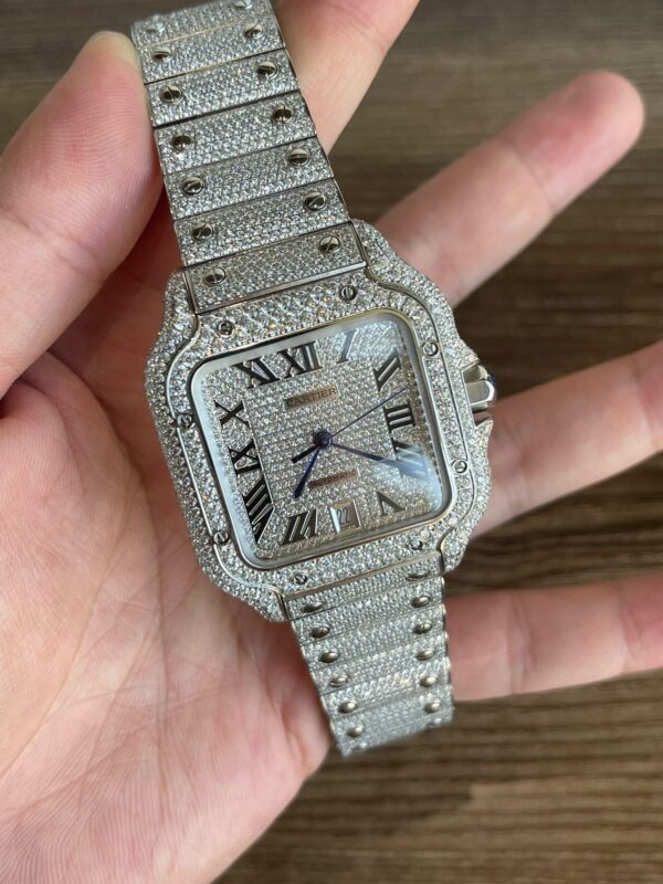 Cartier Santos moissanite 35.1mm/39.8mm - Image 9