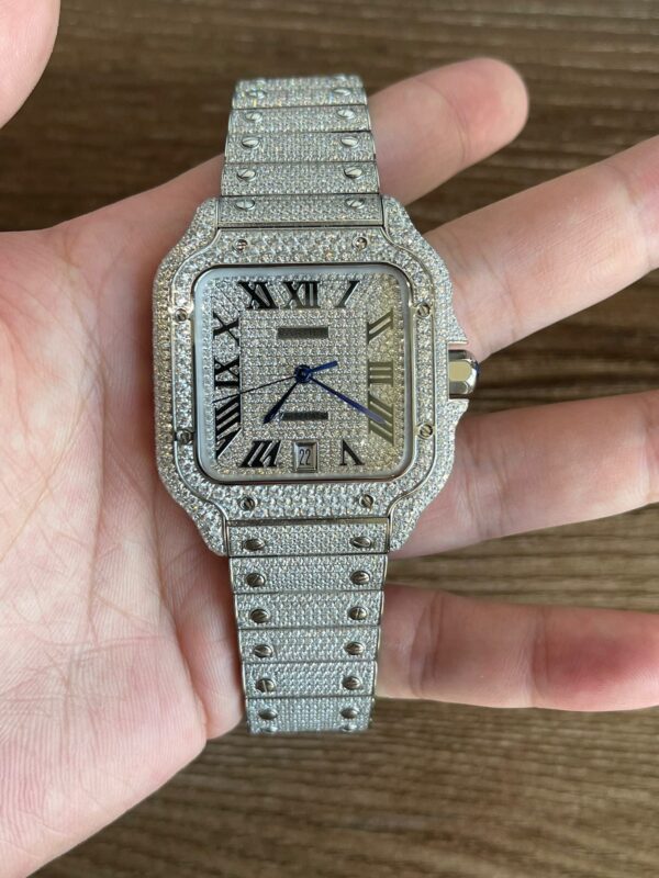Cartier Santos moissanite 35.1mm/39.8mm