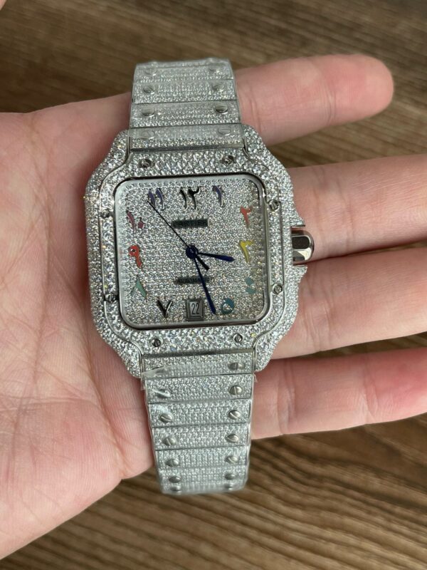 Cartier Santos moissanite 35.1mm/39.8mm